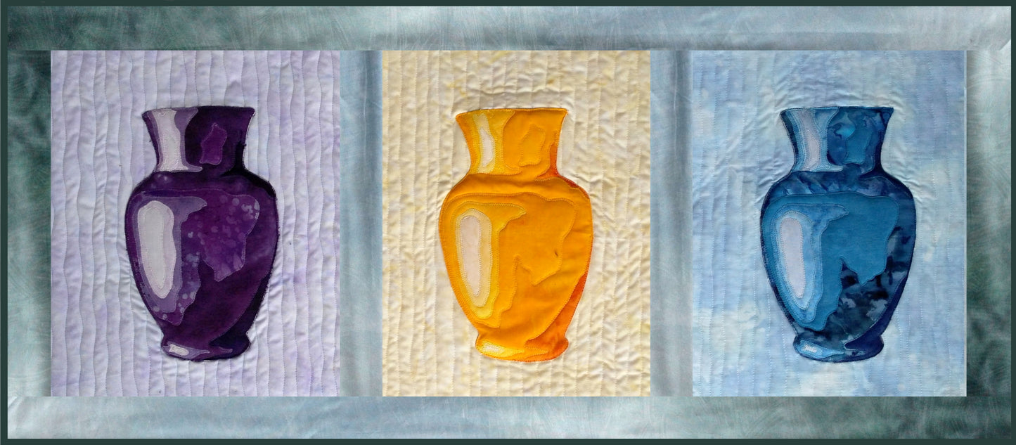 3 empty vases panel quilt pattern