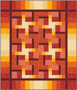 option C - square on with pieced border