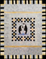 penguin quilt pattern with patchwork borders. The quilt includes applique and quilted penguins.