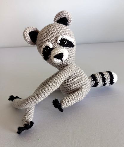 Crocheted Raccoon Tie Back