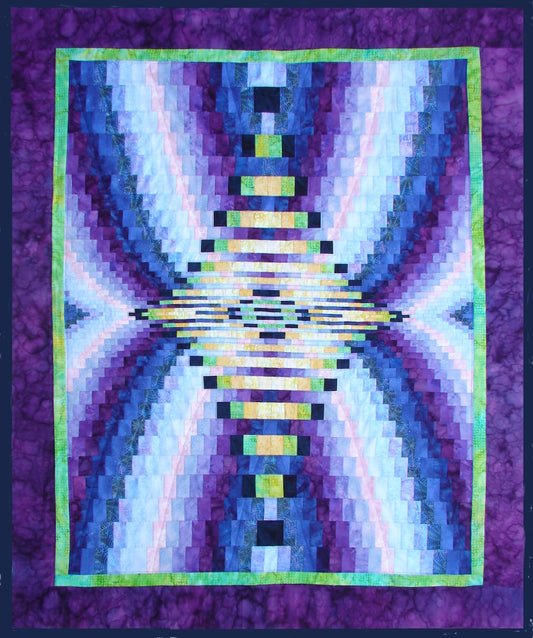 Optical Illusion creates dimension in this Bargello Quilt design positioned vertically