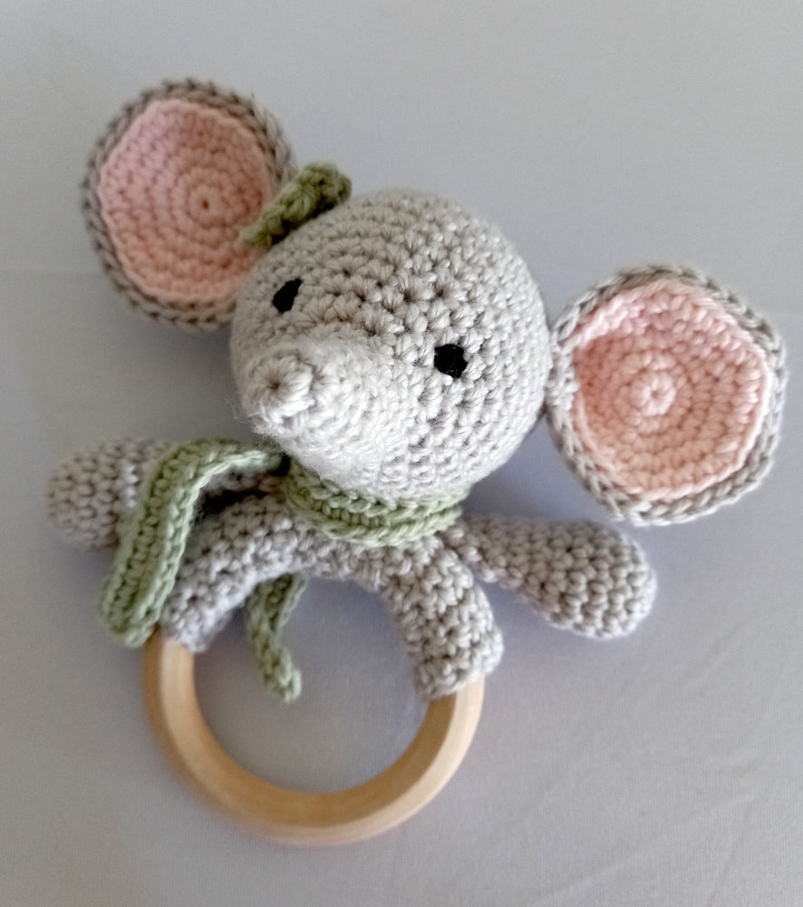 Crocheted Elephant Ring Rattle