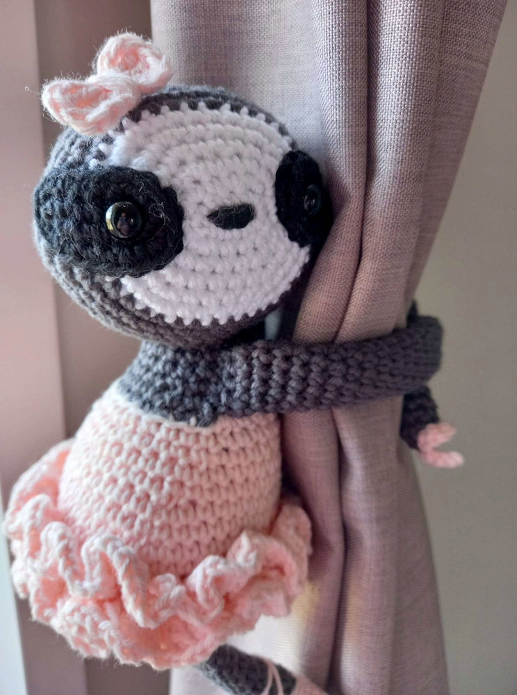 Crocheted Sloth Tie Backs