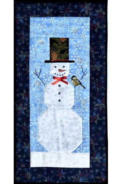 Christmas banner of snowman in tophat - patchwork pieced pattern