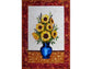 This bouquet of sunflowers is created in Hoffman Fabrics to form a wall hanging quilt. The design can easily be used for a full sized bed quilt.
