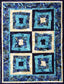 This 6 block quilt pattern is called Time Square which is a twist on the traditional log cabin quilt block