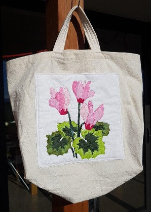 Cyclamen pocket, short handled tote