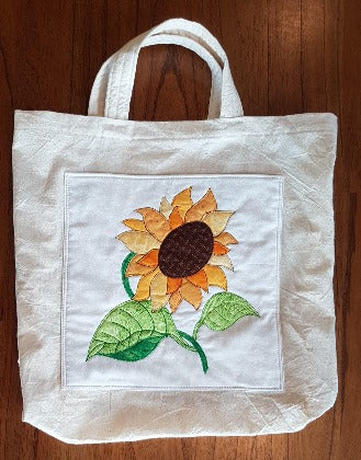 Sunflower pocket, short handled tote