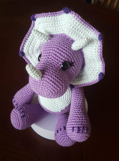 Crocheted Triceratops