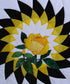 Yellow rose of hope quilt pattern with applique rose on applique background